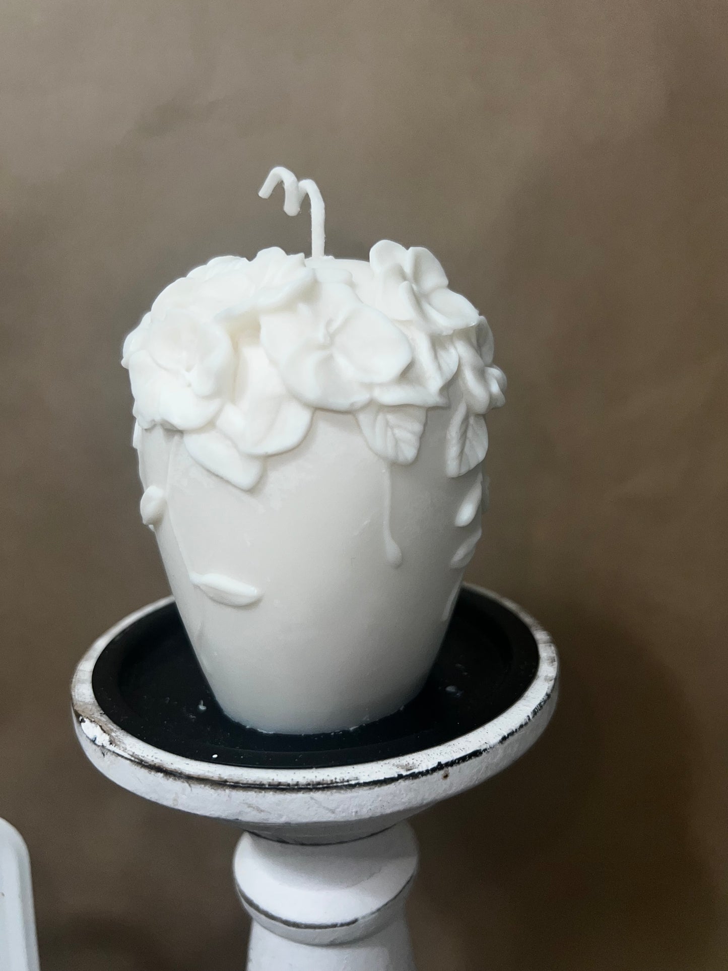 Handmade Duo Flower Pillar Candle, Botanical Home Décor, Natural Fragrance, Unique Gift Idea, Natural Wax